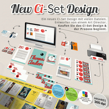 New Individual Corporate Identity Set / CI-Set Design (= Mit Beratung + Individualisierung), De
