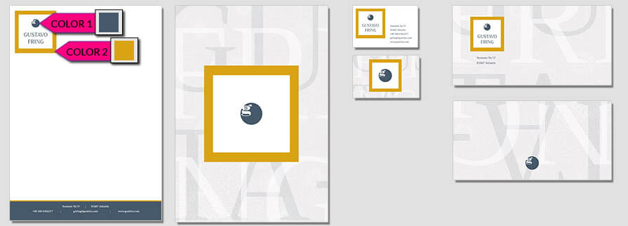 ci set 091 color Company corporate identity stationery set mock up layouts design service pop art delaunay dot
