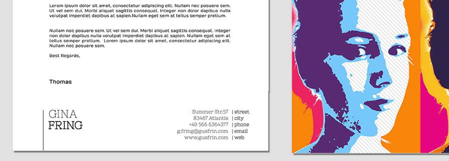 ci set 096 letterhead b Corporated Identity Stationery package pop art individual art self branding entrepreneur hip hipster