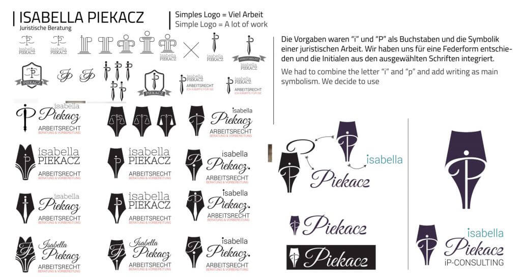 Isabella Piekazs Portfolio Samples Beispiele Branding Logo Design Geschäftsausstattung Stationery Website Product Design Webdesign
