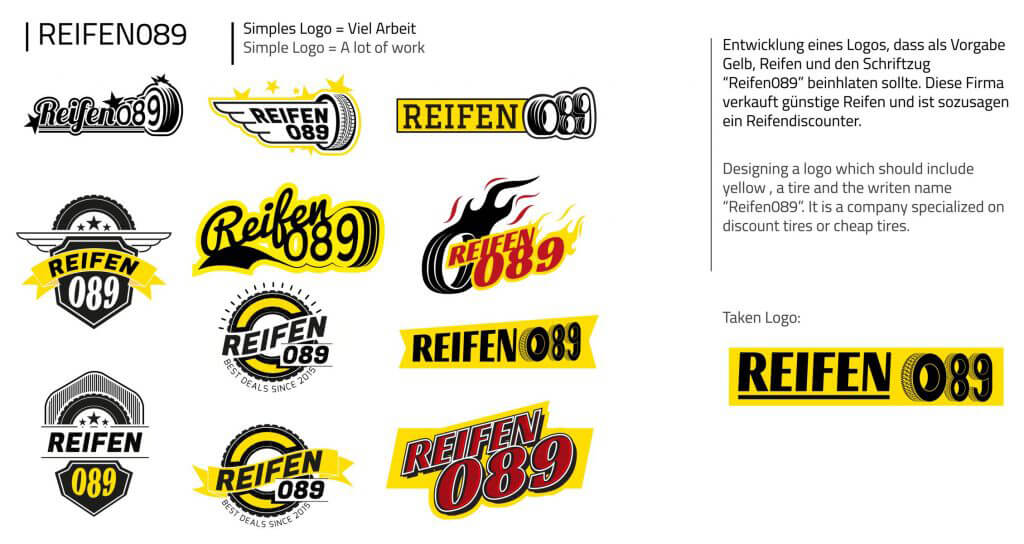 Reifen 089 Portfolio Samples Beispiele Branding Logo Design Geschäftsausstattung Stationery Website Product Design Webdesign