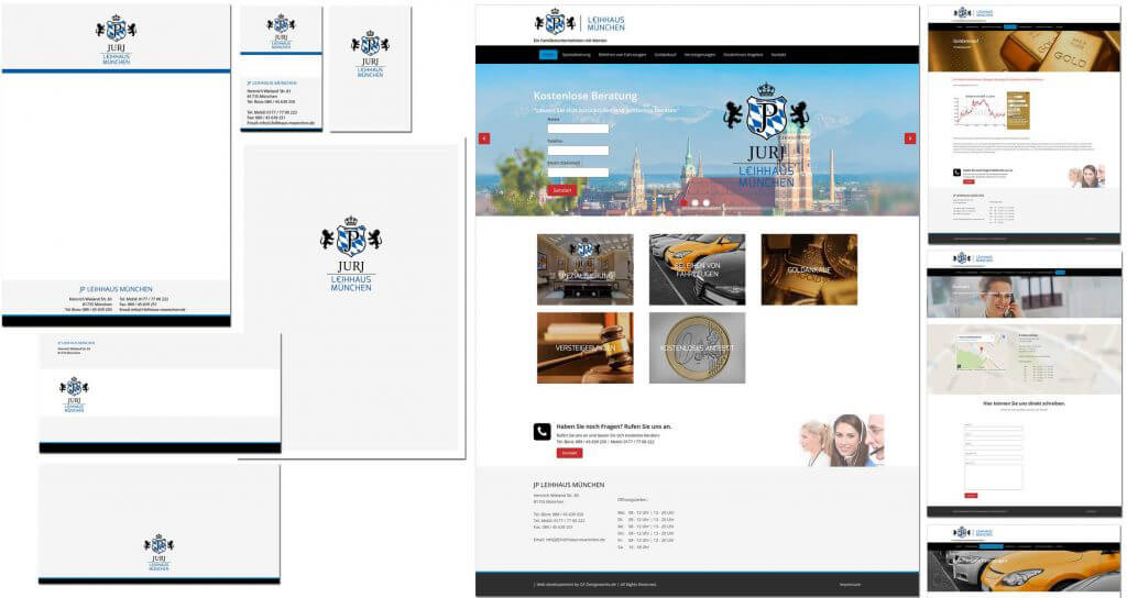 Jury Leihaus Portfolio Samples Beispiele Branding Logo Design Geschäftsausstattung Stationery Website Product Design Webdesign