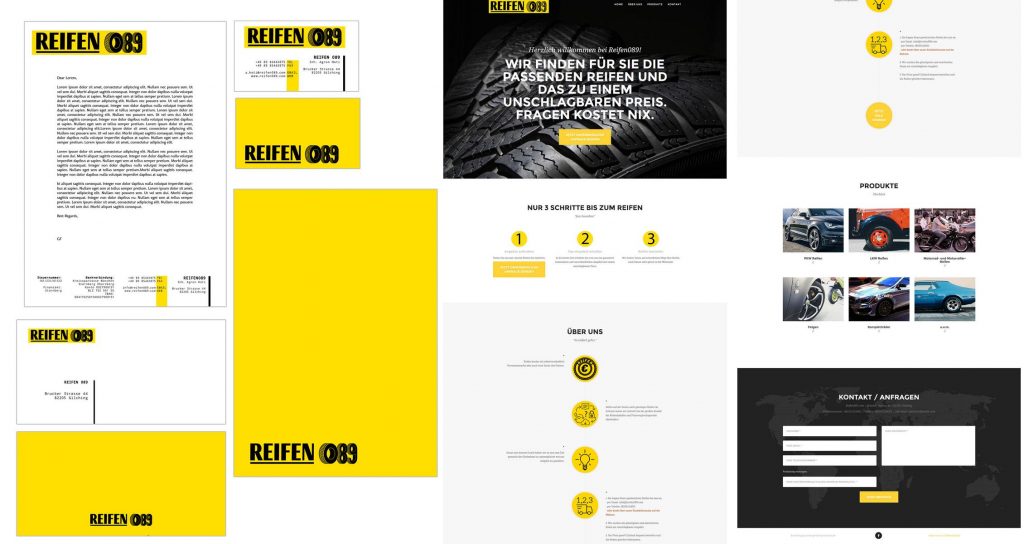 reifen089 Portfolio Samples Beispiele Branding Logo Design Geschäftsausstattung Stationery Website Product Design Webdesign